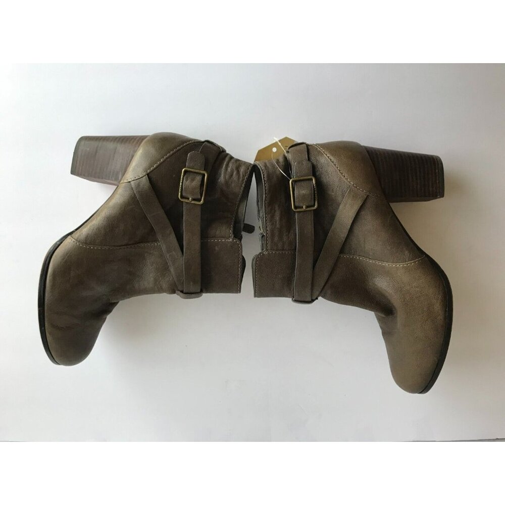 Cole Haan Grand OS Gray Buckle & Zipper Ankle Booties, Size 9 (US)